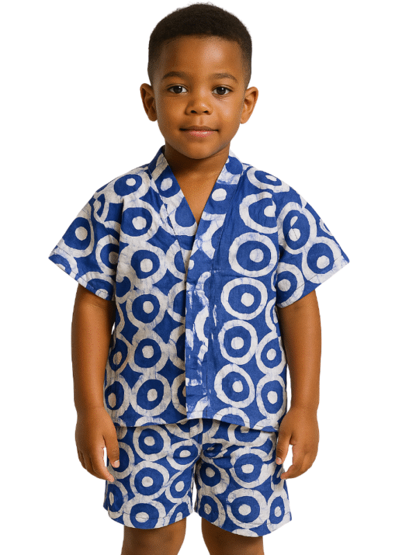 Boy wearing boubou top and shorts