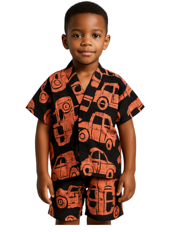 Boy wearing boubou top and shorts