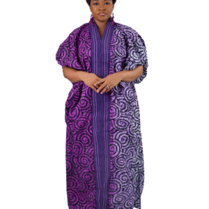 LAdy wearing long ankara boubou