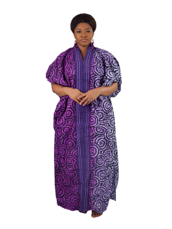 LAdy wearing long ankara boubou