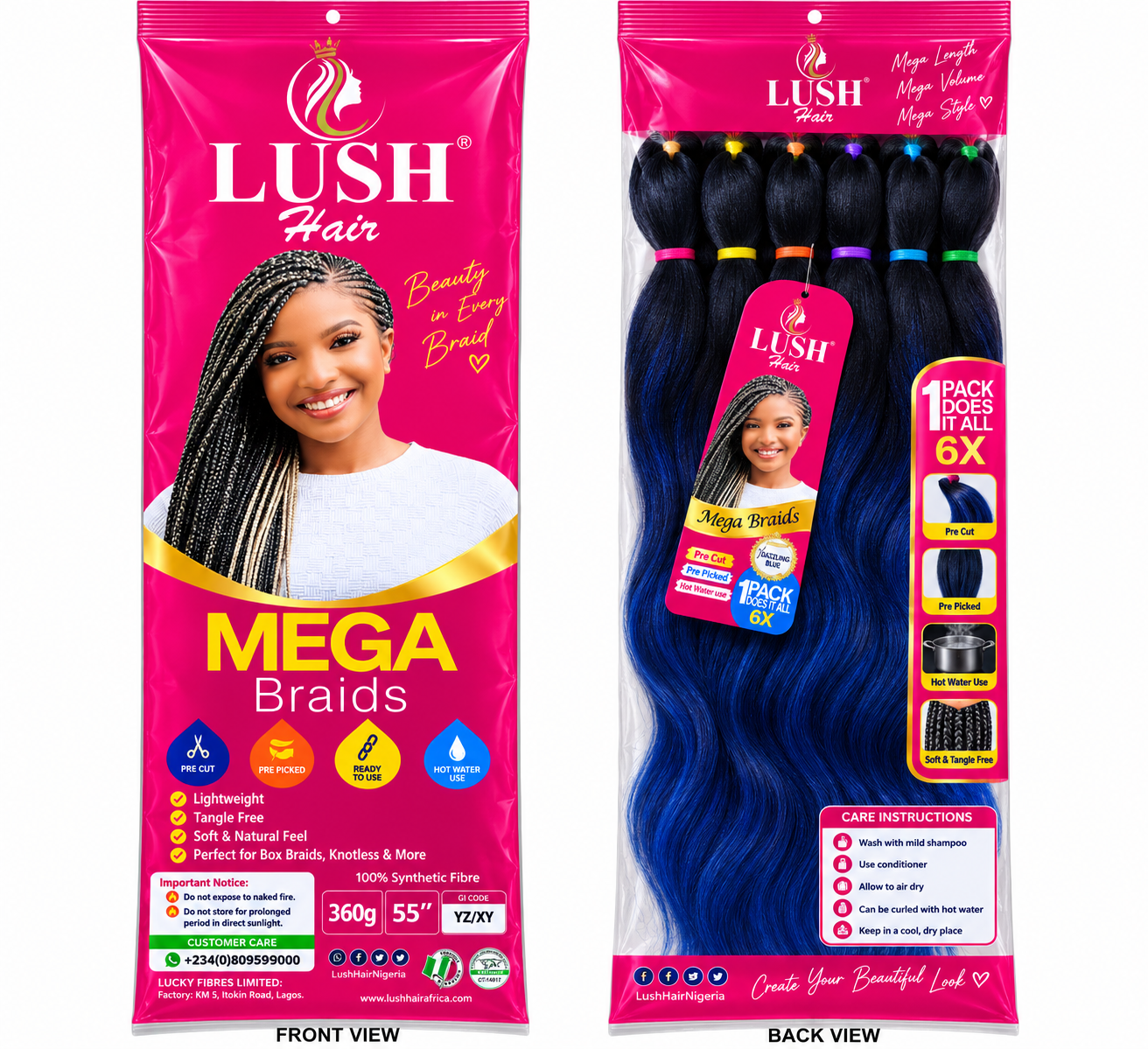 Lush Hair Mega Braids – 6X Mega Pack - Image 2