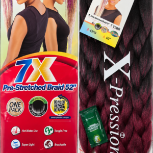 X-Pression Pre-Stretched Synthetic Braid Hair Extension 52in 7 Bundles 1B/BG