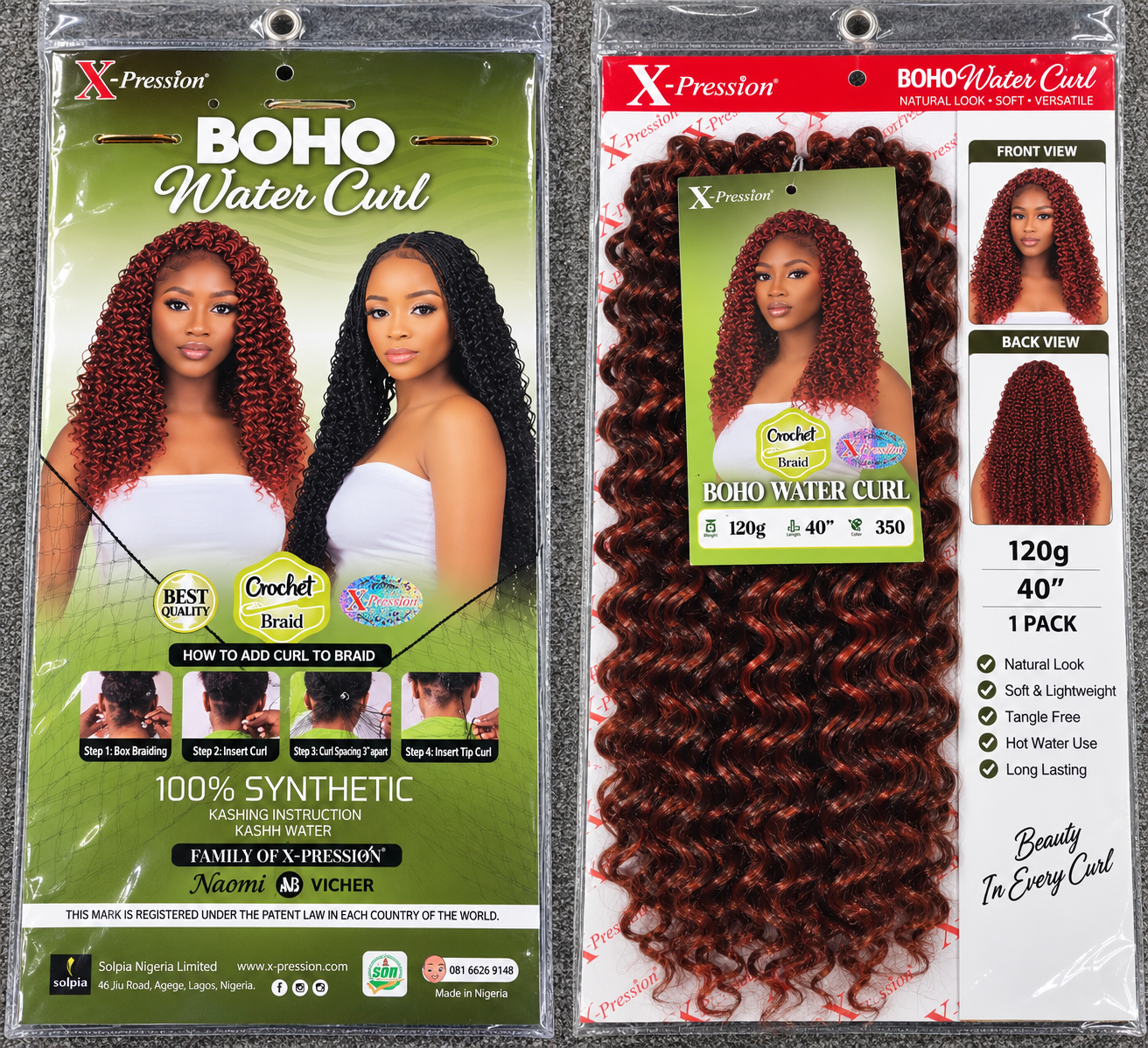 X-Pression Boho Water Curl Crochet Braid 40in 120g Dark Brown - Image 2